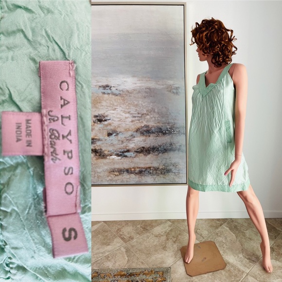 CALYPSO ST. BARTH Seafoam SILK Resort DRESS Small - Picture 4 of 16